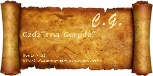 Czérna Gergő névjegykártya